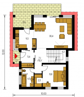 Mirror image | Floor plan of ground floor - TREND 294